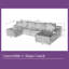 Canapé modulaire modulaire en U avec support à ressorts ensachés - conception personnalisable sans assemblage-610071156