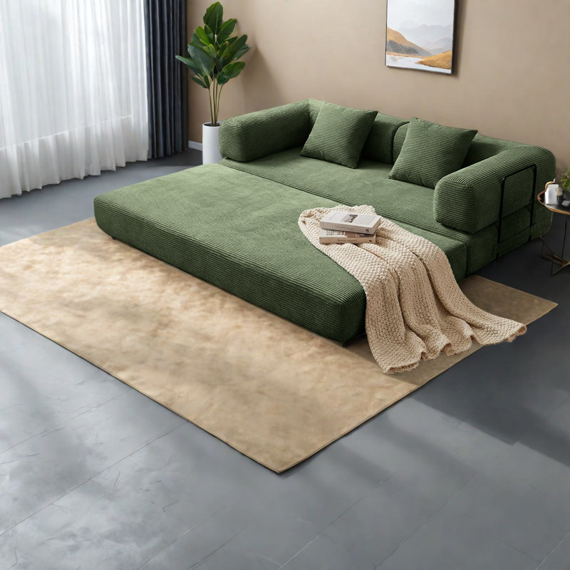 Extendable Sofas, Foam Corduroy Modern Sleeper For Small Home Spaces