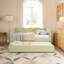 Lit de jour avec lit gigogne simple sans sommier, avec port USB et adorable forme de vague-1763544194