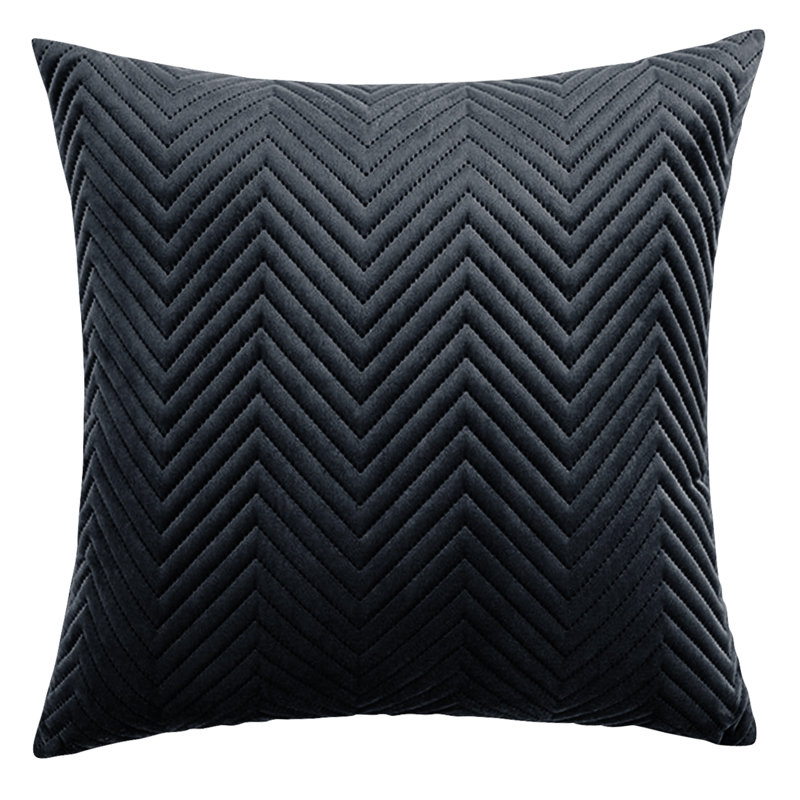 Aspire Homeware Embossed Square Velvet Cushion Cover, Black, Pack of 2
