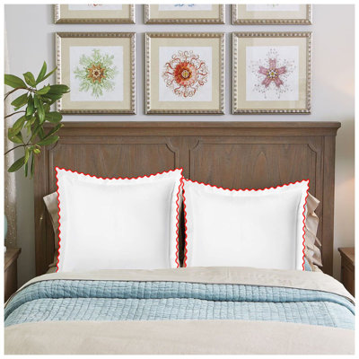 400TC Cotton Small Scallop Embroidery Euro Sham