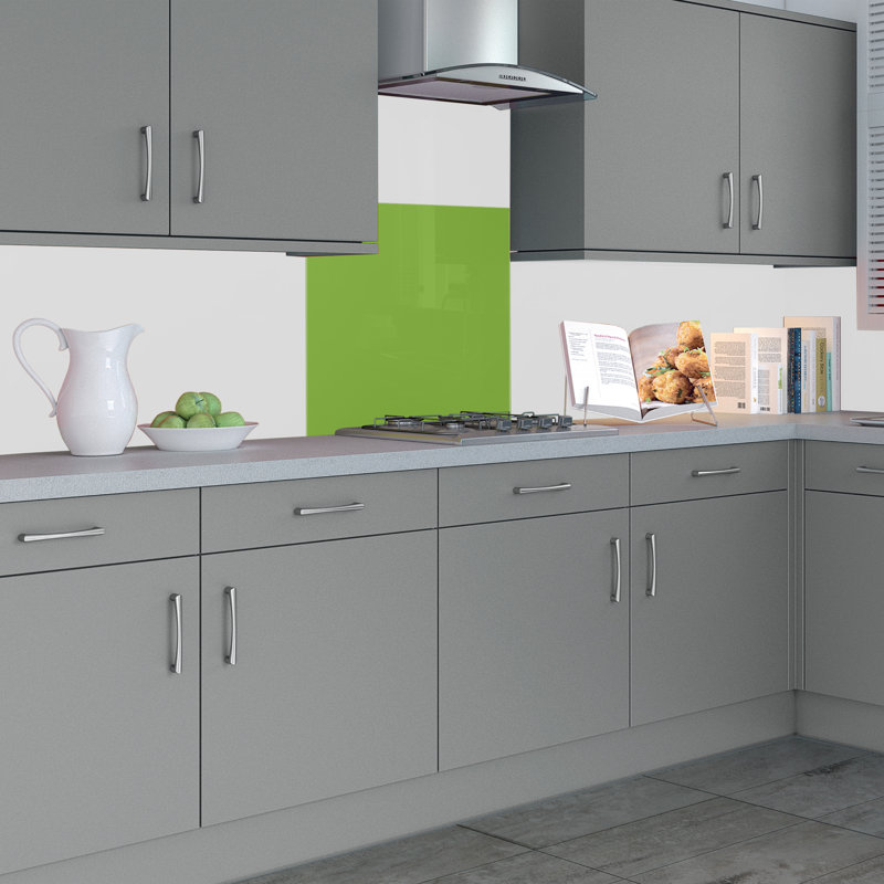 60cm W x 75cm L Glass Peel and Stick Panel, Chartreuse