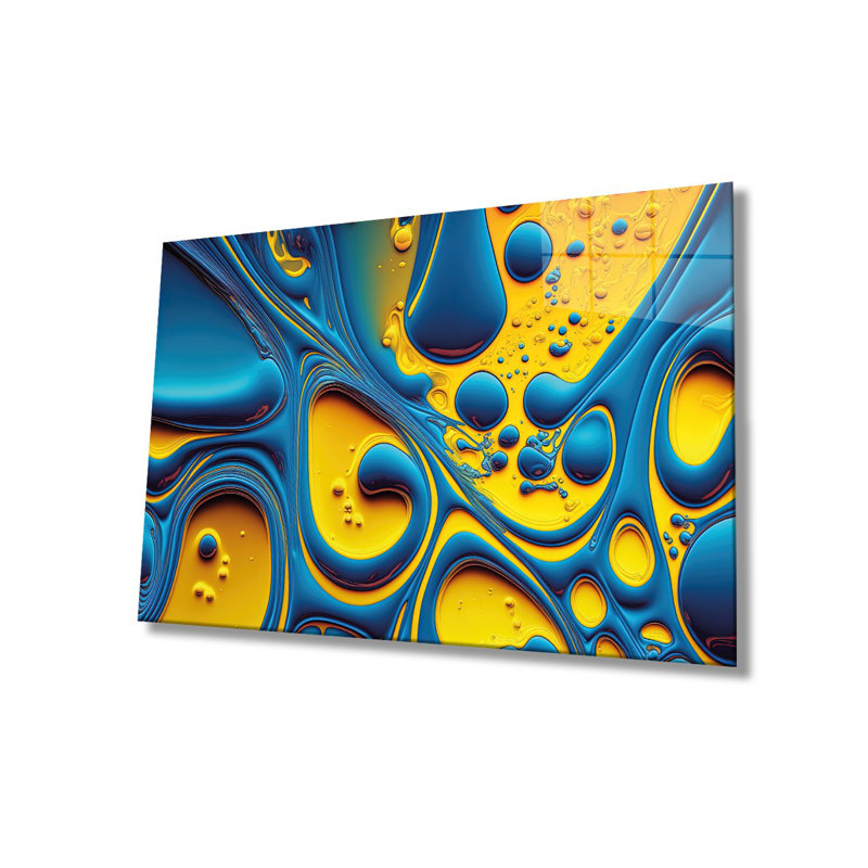 Superbe peinture décorative en verre trempé de 23,6 po x 35,4 po | 100% verre trempé, épaisseur: 0,16 pouce | Parfait pour la décoration intérieure, l'esthétique moderne et l'art mural élégant