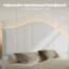 Structure de lit tapissier grand format en tissu Teddy blanc avec lumière DEL et tête de lit réglable en hauteur, aucun sommier nécessaire-1220794977-1220794976