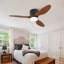 Ventilateurs de plafond avec lumières, plafonnier encastré, ventilateur à 3 pales avec lumière et télécommande, moteur à courant continu réversible à 6 vitesses, silencieux, pour la chambre à coucher, intérieur / extérieur-433753914-427728252