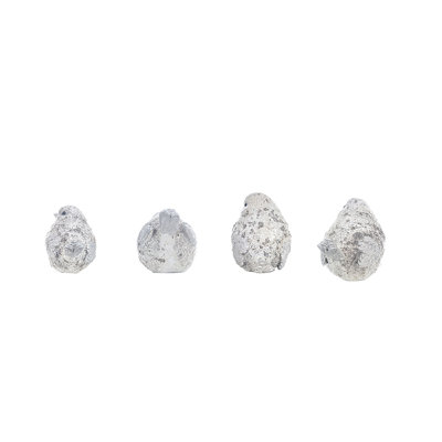 Ensemble de 4 oiseaux neige scintillants