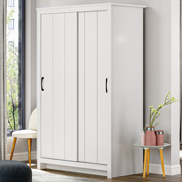 17 Stories Limestone 2 Door Manufactured Wood Wardrobe & Reviews ...