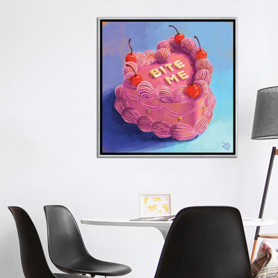«Bite Me» en forme de cœur, reproduction d'art sur toile encadrée
