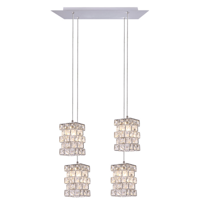 Luminaire suspendu carré à 4 lumières Tidwell