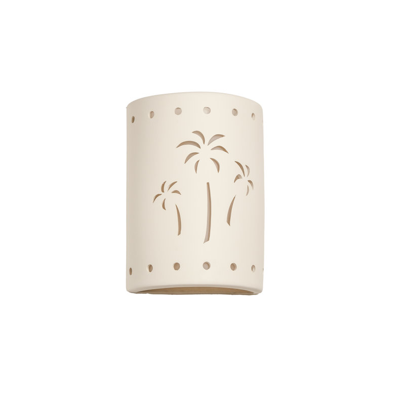 Hockinson Ceramic Outdoor Wall Light, LED Bulb Included, 13" H x 9.5" W x 5" D, White