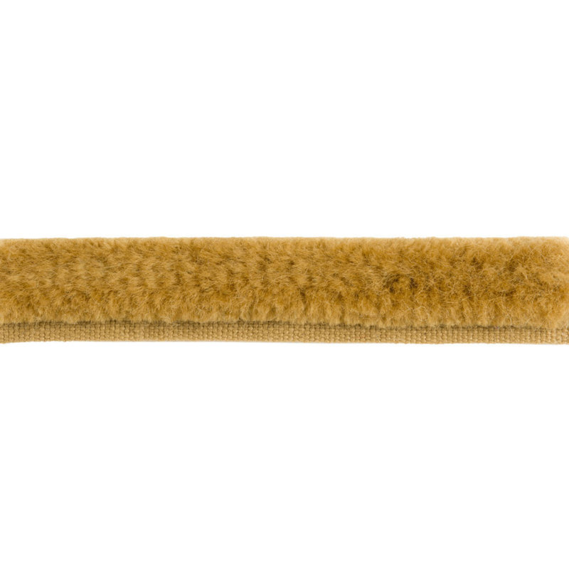 Brosse De Laine Cotton Blend Trim, Medium Brown/White