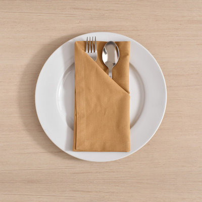 FINGERCRAFT Dinner Cloth Napkin Cotton Linen Blend 12 Pack Natural Premium Quality Mitred Corner for Every Day Use Pre Shrunk and Good Absorbency 18x18 in Easter Color Khaki Beige