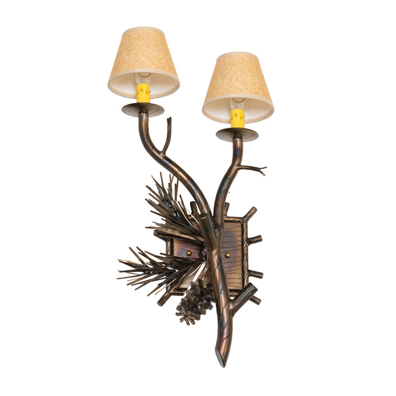 12" Wide 2 Light Left Wall Sconce