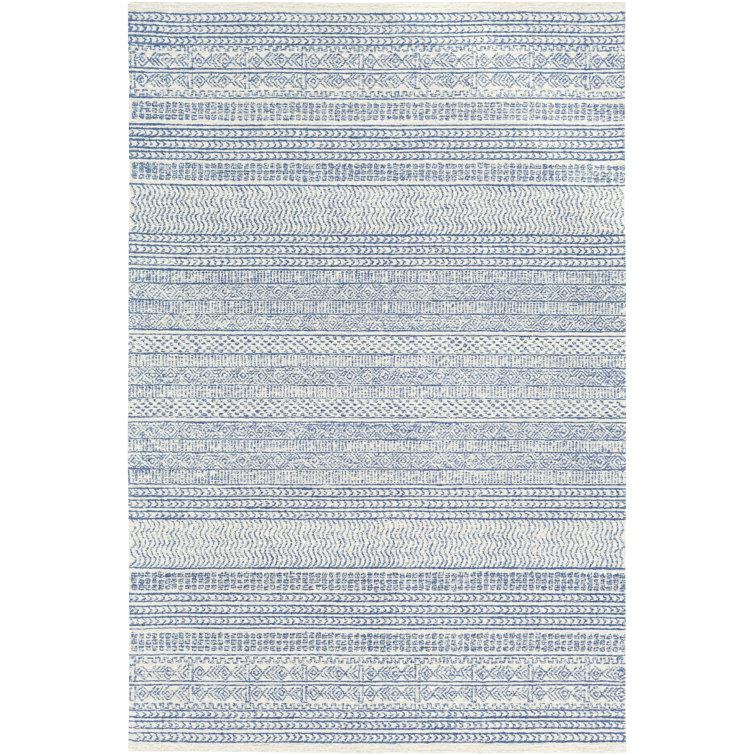 Abdera Hand-Tufted Wool Dark Blue/Ivory Rug