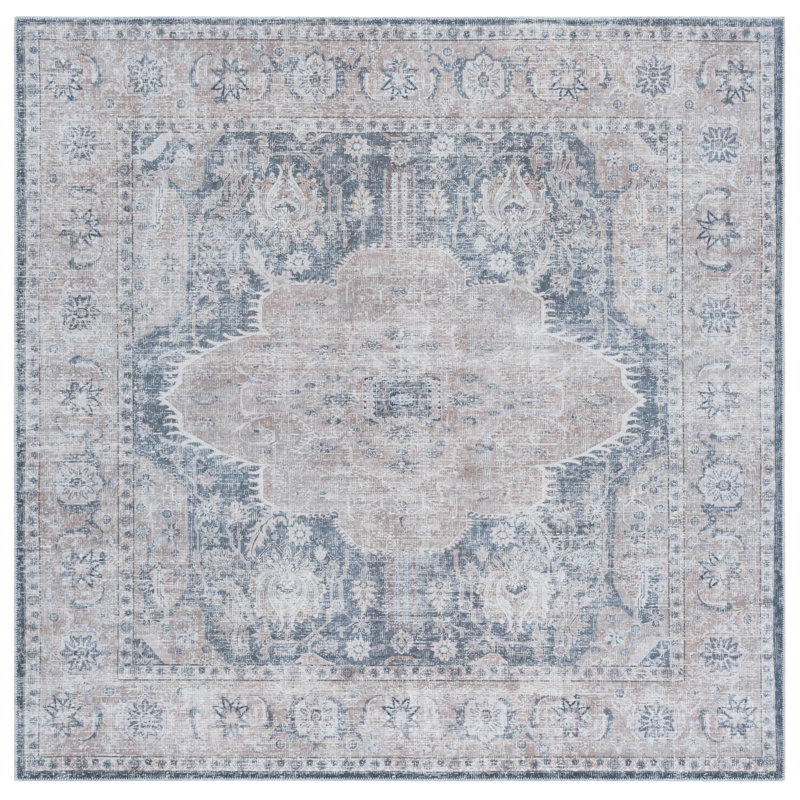 Arizona 244 Performance Machine Washable Oriental Rug, Square 6'