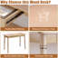Bureaux naturels de 40 x 20 po Boho - petit bureau d'écriture avec tiroirs, coiffeuse de maquillage simple, bureau d'ordinateur, bureau en bois massif pour la chambre à coucher, le salon et le bureau