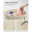 Panier à linge à roulettes, 190 L, structure en acier, sac amovible (blanc)-1566829471