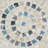 Eloise Mother of Pearl Shell Handmade Mosaic Plate Home Wall Decor with Blue Accents