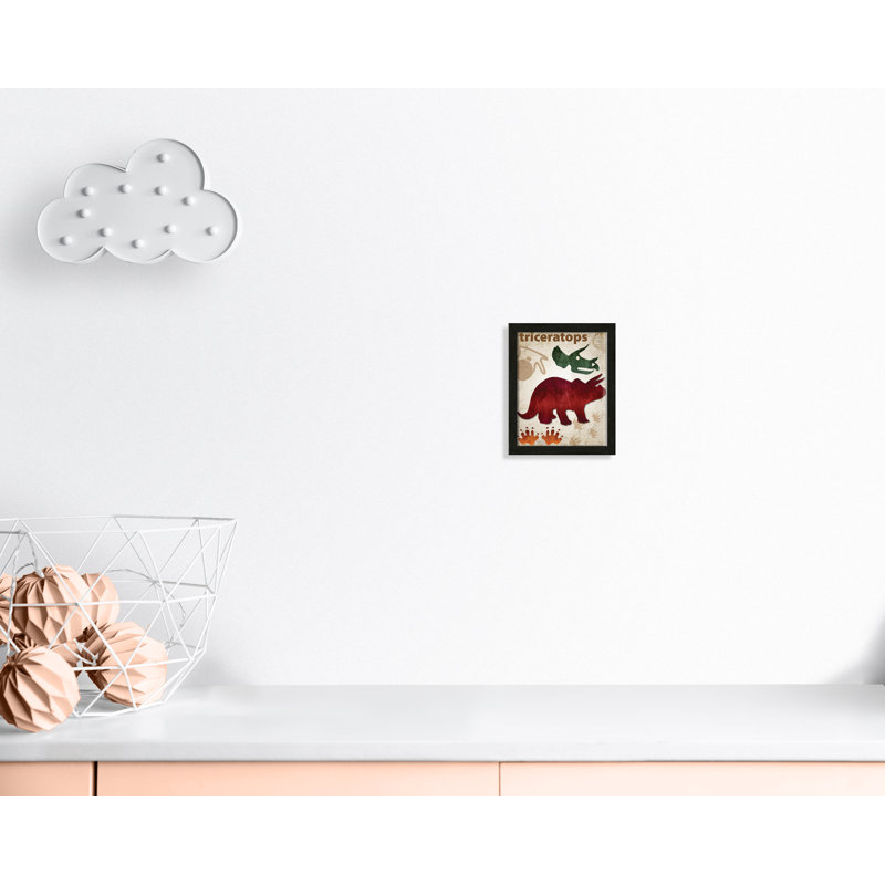 Adhésif décoratif dinosaures-04 ', H 11 po x l 9 po x P 1,1875 po, Cadre boîte à grain de bois noir