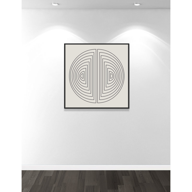 «Semi Moons» par Julia Balfour - reproduction imprimée, H 37,5 po x l 37,5 po x P 2 po, Toile avec cadre noir