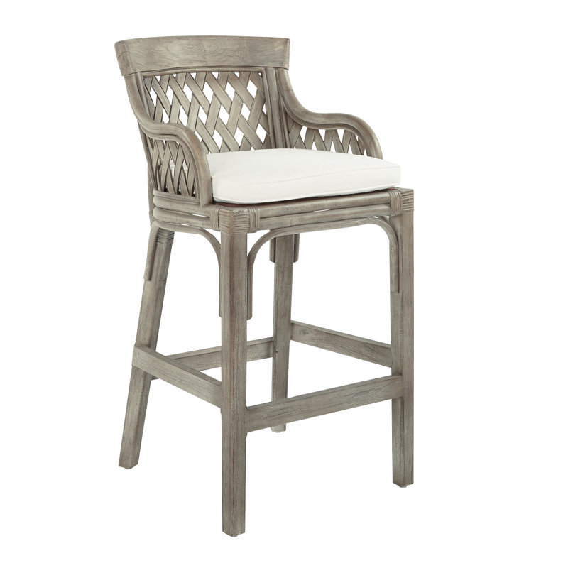 Jaramillo Upholstered Counter Stool, Gray Stain, Bar Stool (30" Seat Height)