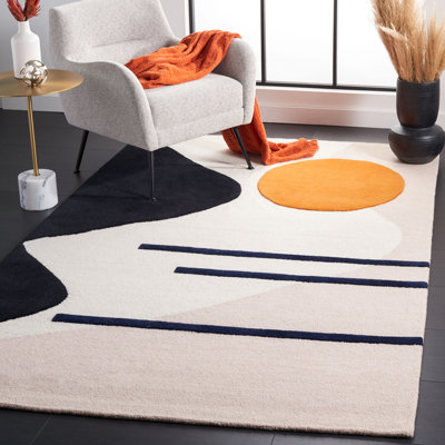 Arabelle Handmade Wool Blush/Black Rug