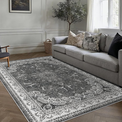 Oriental Floral ,Machine-Washable, Non-Slip Rugs.