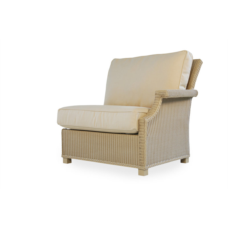 Hamptons Outdoor One Arm Lounge Chair, Ivory, Cottage Pepper
