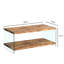 Table basse en verre trempé noyer, idéale pour ranger des collations et du café, convenant au bureau, petite table à thé brune avec bords lisses de 22,24 po de largeur, pouvant être utilisée comme bureau d'apprentissage, maison