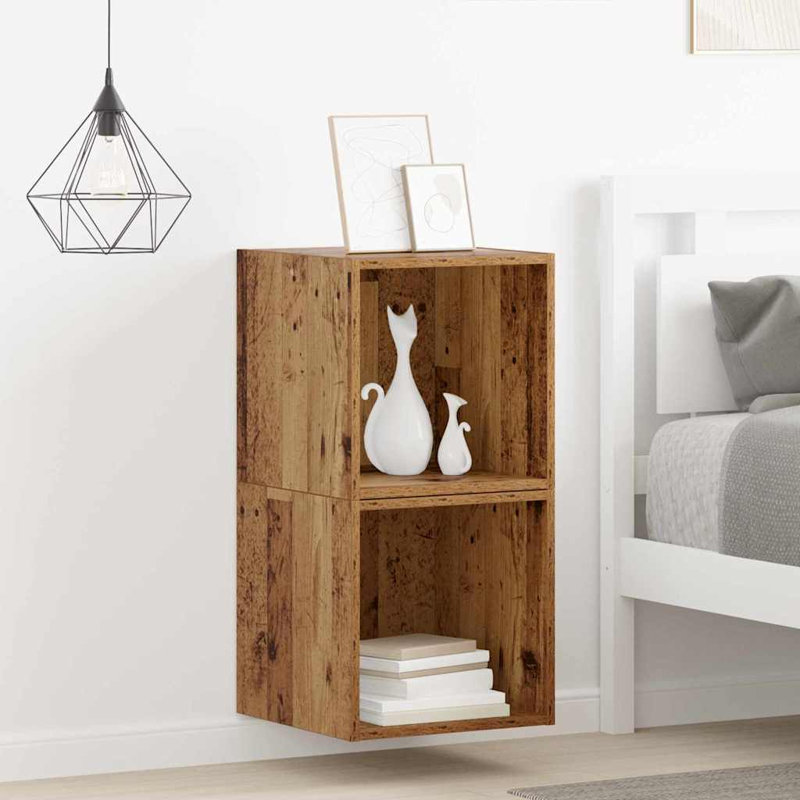 Wall Cabinet 2 Pcs 37 X 37 X 37 Cm Engineered Wood, Old Wood