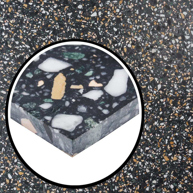 Terrazzo Italy Sacra 24x24 Honed Marble Tile, Cava Notte Black