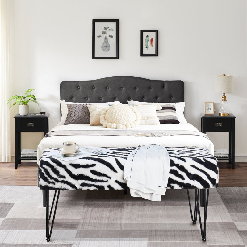 Pearman Faux Fur Upholstered Bench