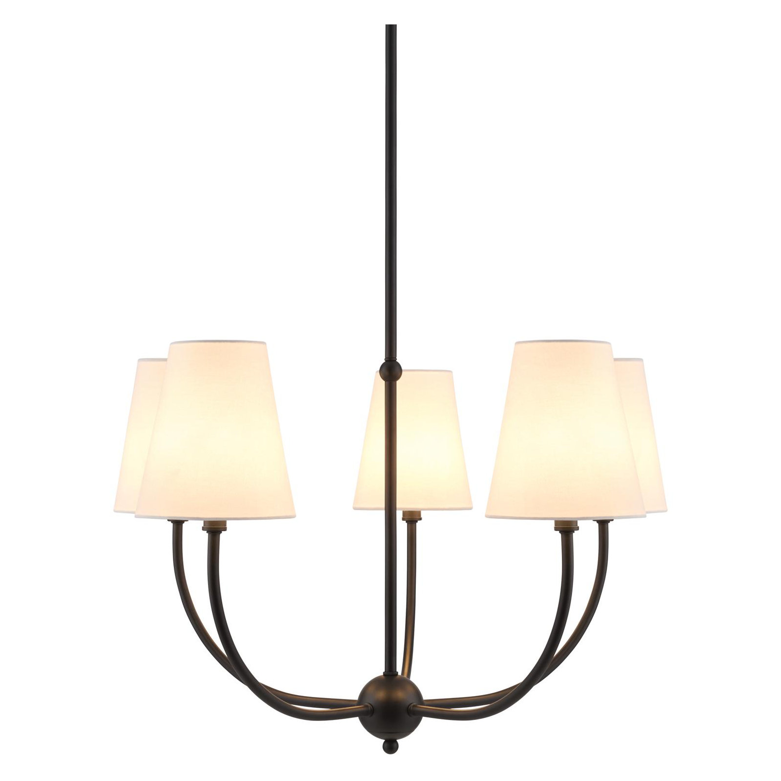 Zandy Chandelier, 16" H x 26" W x 26" D, 5, Matte Black