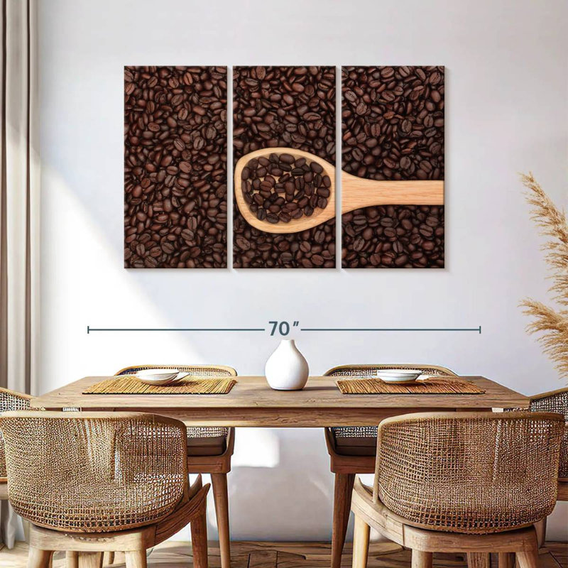 Grains de café Yarlin sur cuillère, H 36 po x l 57 po