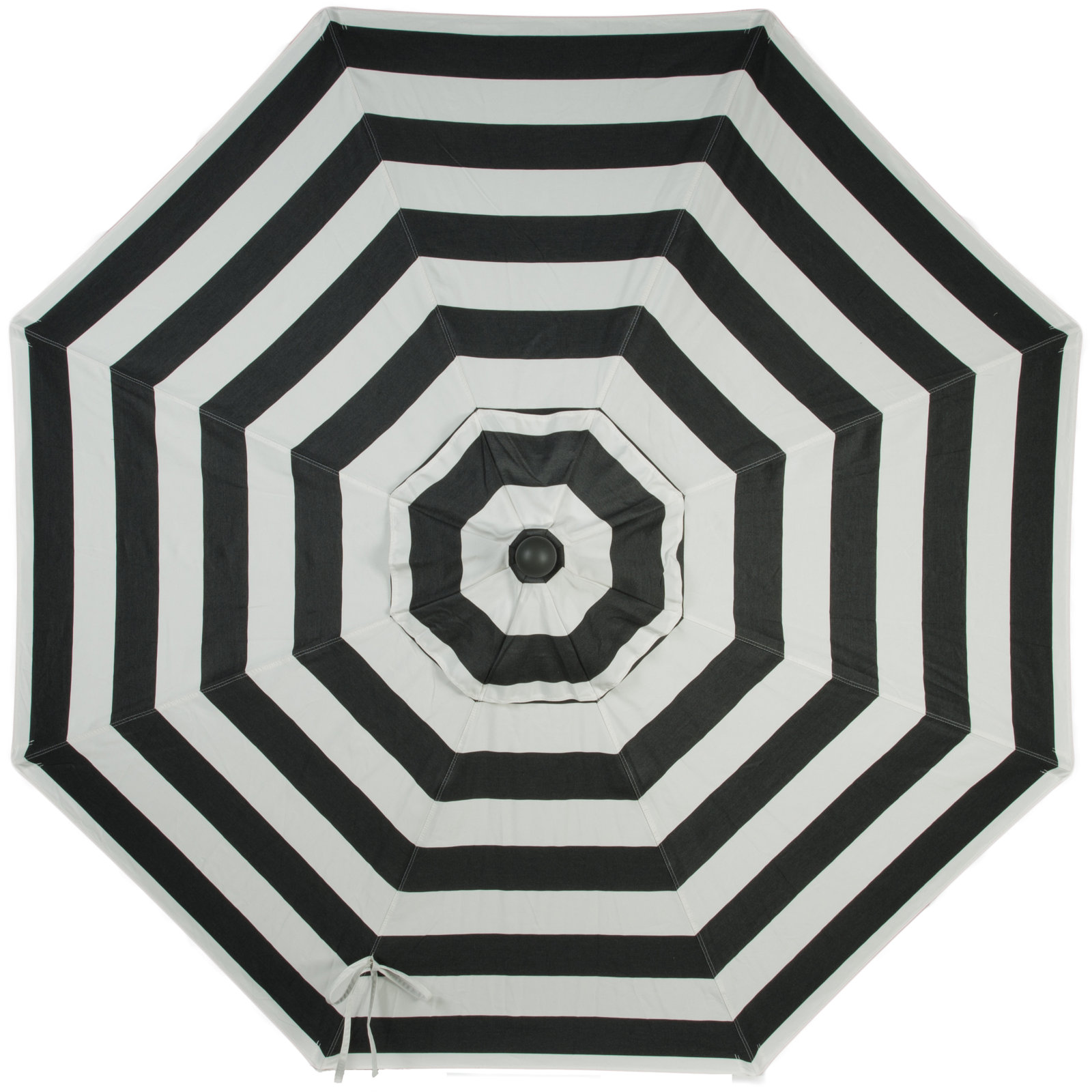 Natalie 8.7' Market Umbrella, Black Sapphire, Black Stripe Sunbrella®