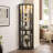 Lighted Corner Curio Cabinet - Elegant Glass Display Case For Living Room & Bar Storage - Perfect For Antique Collections & Wine - Includes Built-In Lighting - BLACK