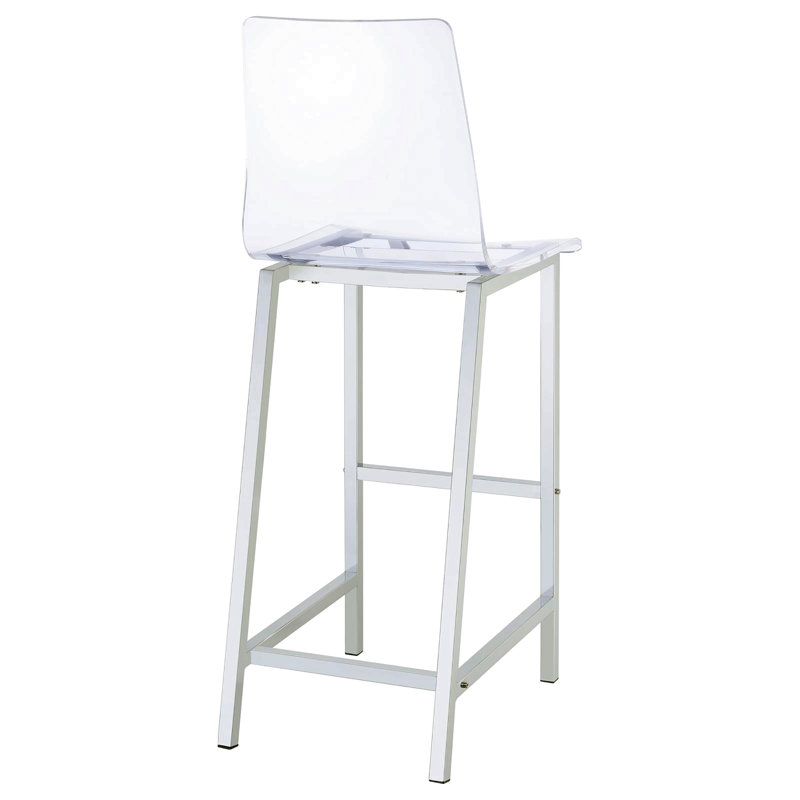 Ensemble de 2 tabourets de bar transparents et chromés
