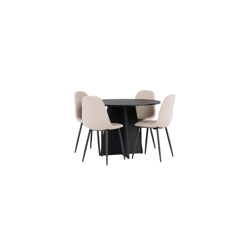 Alaniz 4 - Person Dining Set, Beige, Beige