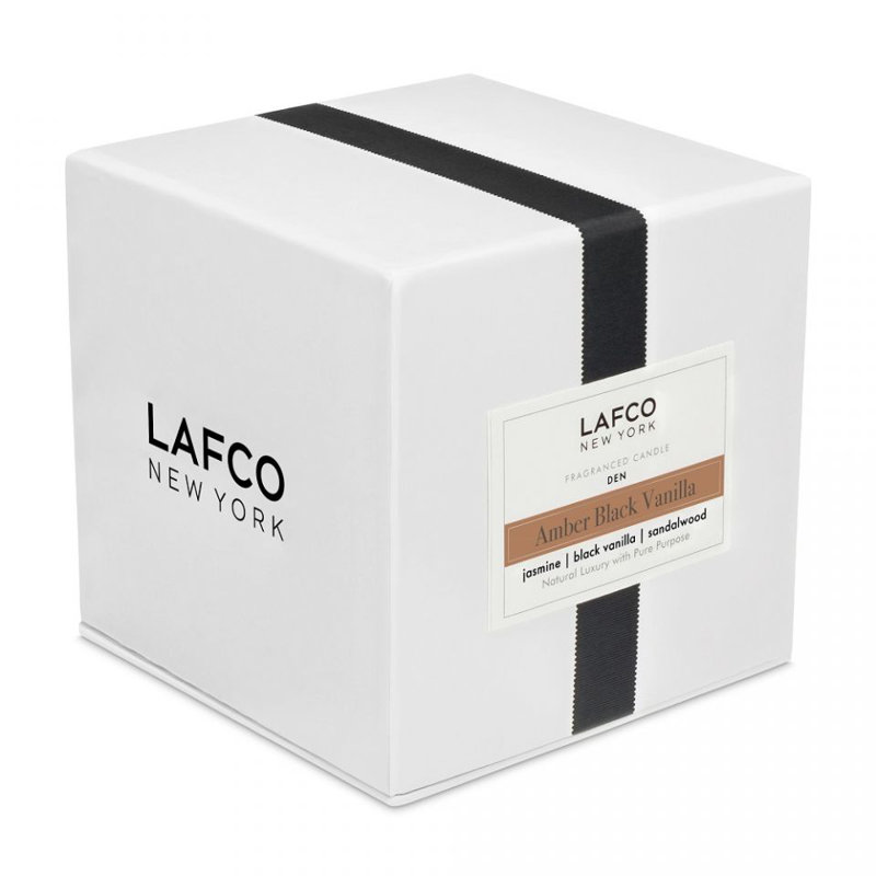 Amber Black Vanilla Scented Jar Candle, 3" H x 3" W x 3" D