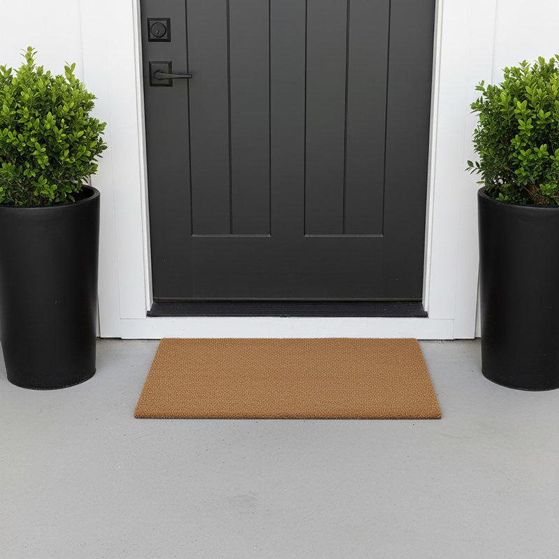 Tapis d'extérieur en fibre de coco Shelter, Naturel, Rectangulaire 1 pi 4 po x 2 pi
