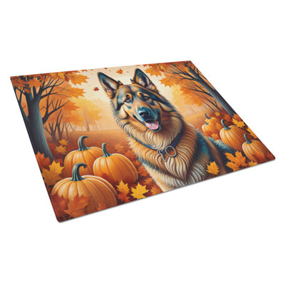Belgian Tervuren Fall Glass Cutting Board Large