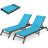 Set of 2 Aluminum Chaise Lounges, Foldable No Assembly, Lightweight Water-Resistant Patio Chairs, 400 lbs-1910860939