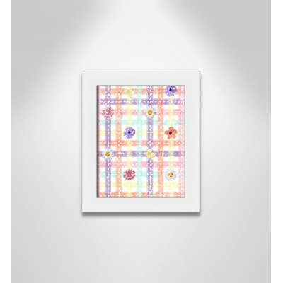 Unique Plaid with Flowers' Paper Print