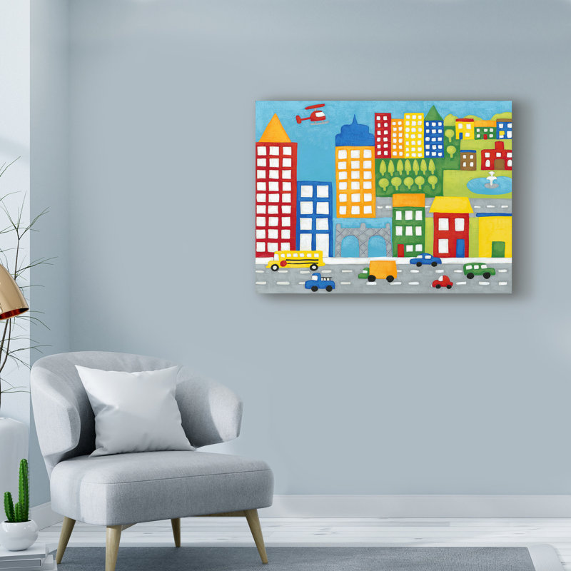« contes city », art sur toile, H 24 po x l 32 po x P 2 po