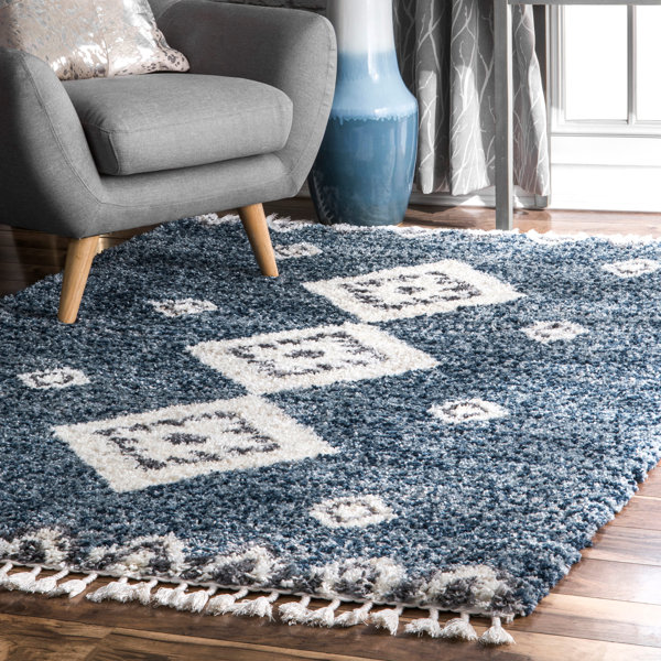 Union Rustic Hassan Geometric Blue Area Rug & Reviews | Wayfair