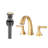 Widespread Bathroom Sink Faucets Two Handle 3 Hole Vanity Bath Faucet  With Drain Assembly (Brushed Golden)-121292241