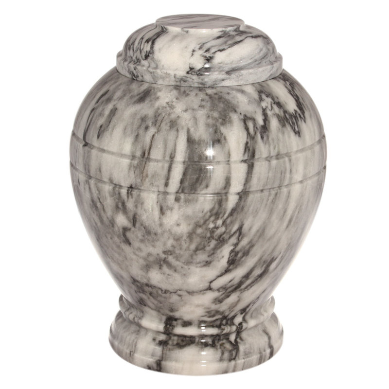 Shaw Handmade Stoneware Decorative Urns & Jars, Cloud Gray, 11" H x 8.5" W x 8.5" D