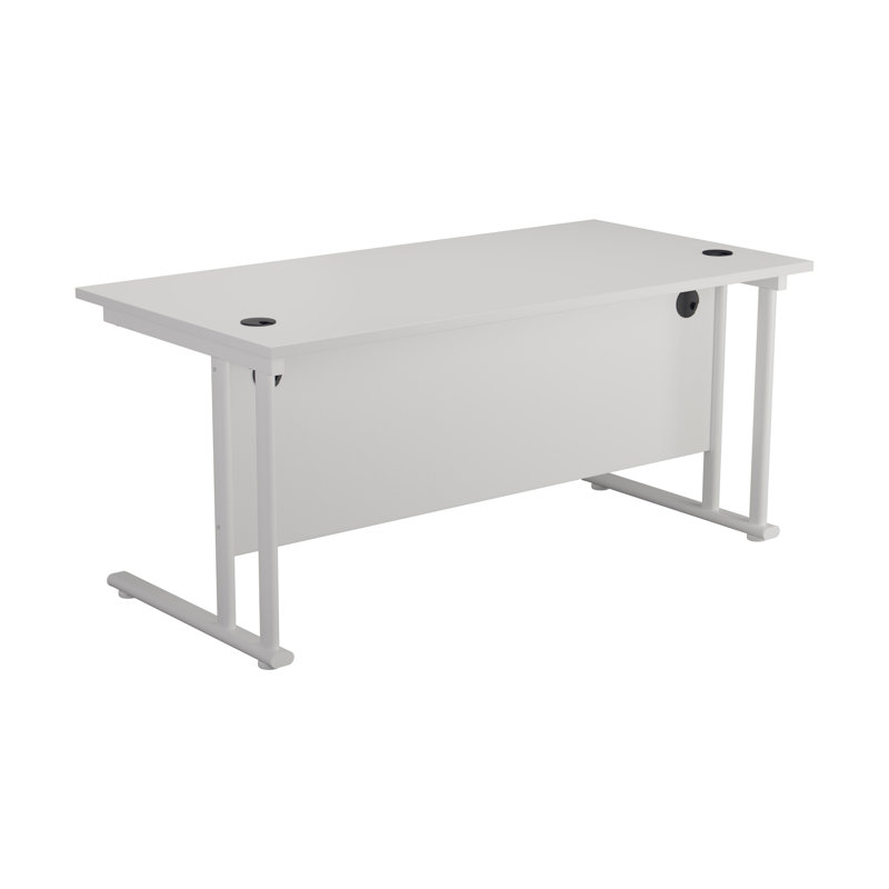 Metal Base Desk Shell, White - White, 73cm H x 140cm W x 80cm D