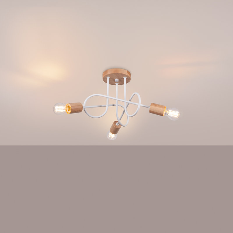 Chandelier, White, 26cm H x 56cm W x 14cm D, 3 Lights