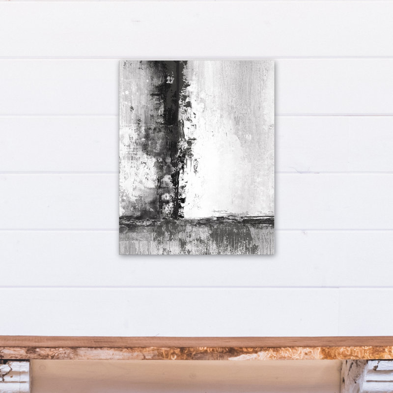 'Black and White Textured' Print on Canvas